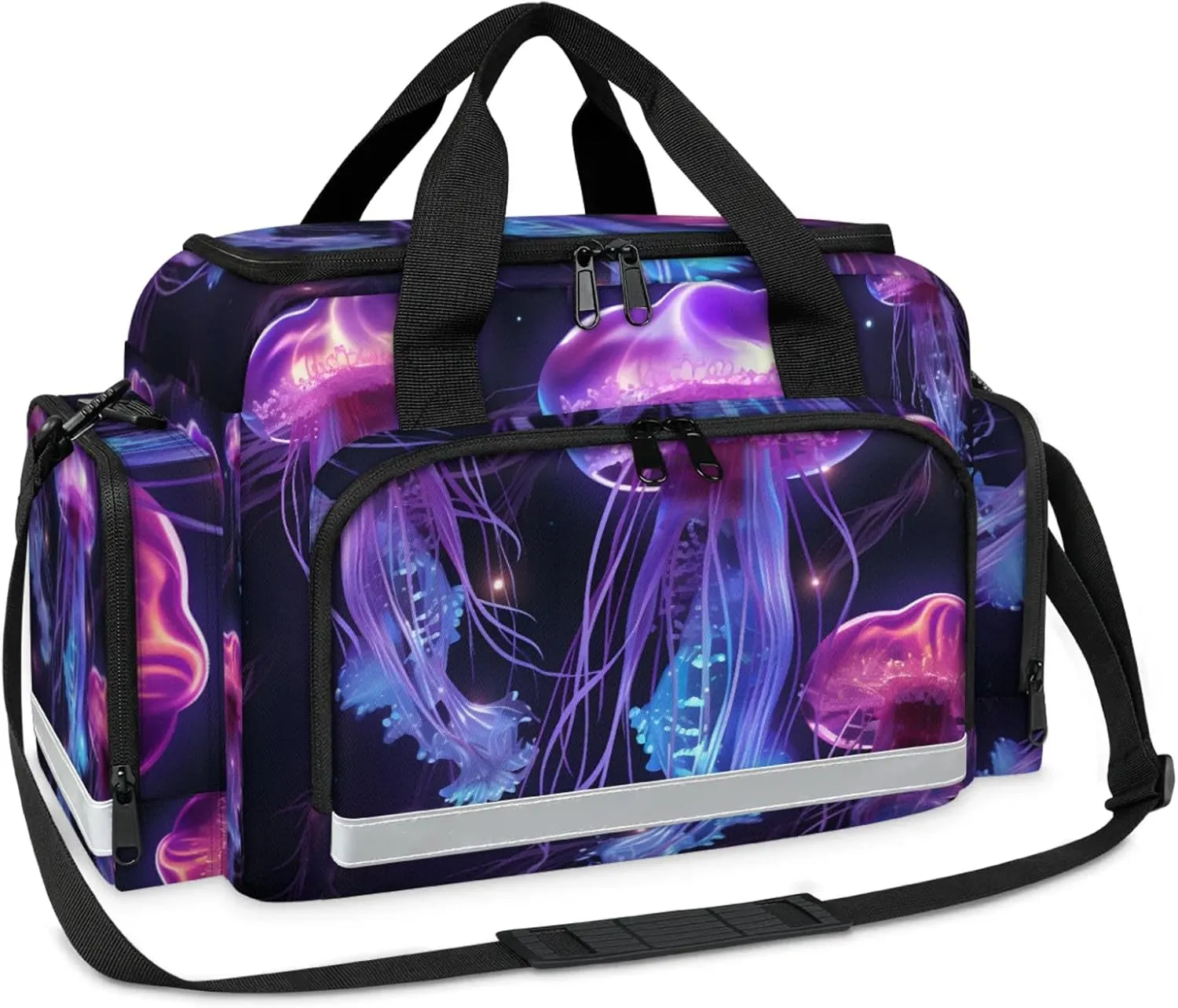 Anti-Scratch Duffle Bag for Travel 25x17.7x11.2 Inch - Waterproof Duffel Bag for Camping Fitness, Durable EMS Gear for First Responders Attractive Jellyfish