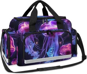 Anti-Scratch Duffle Bag for Travel 25x17.7x11.2 Inch - Waterproof Duffel Bag for Camping Fitness, Durable EMS Gear for First Responders Attractive Jellyfish