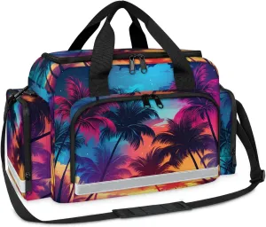 Anti-Scratch Duffle Bag for Travel 25x17.7x11.2 Inch - Waterproof Duffel Bag for Camping Fitness, Durable EMS Gear for First Responders Beach Palm Trees