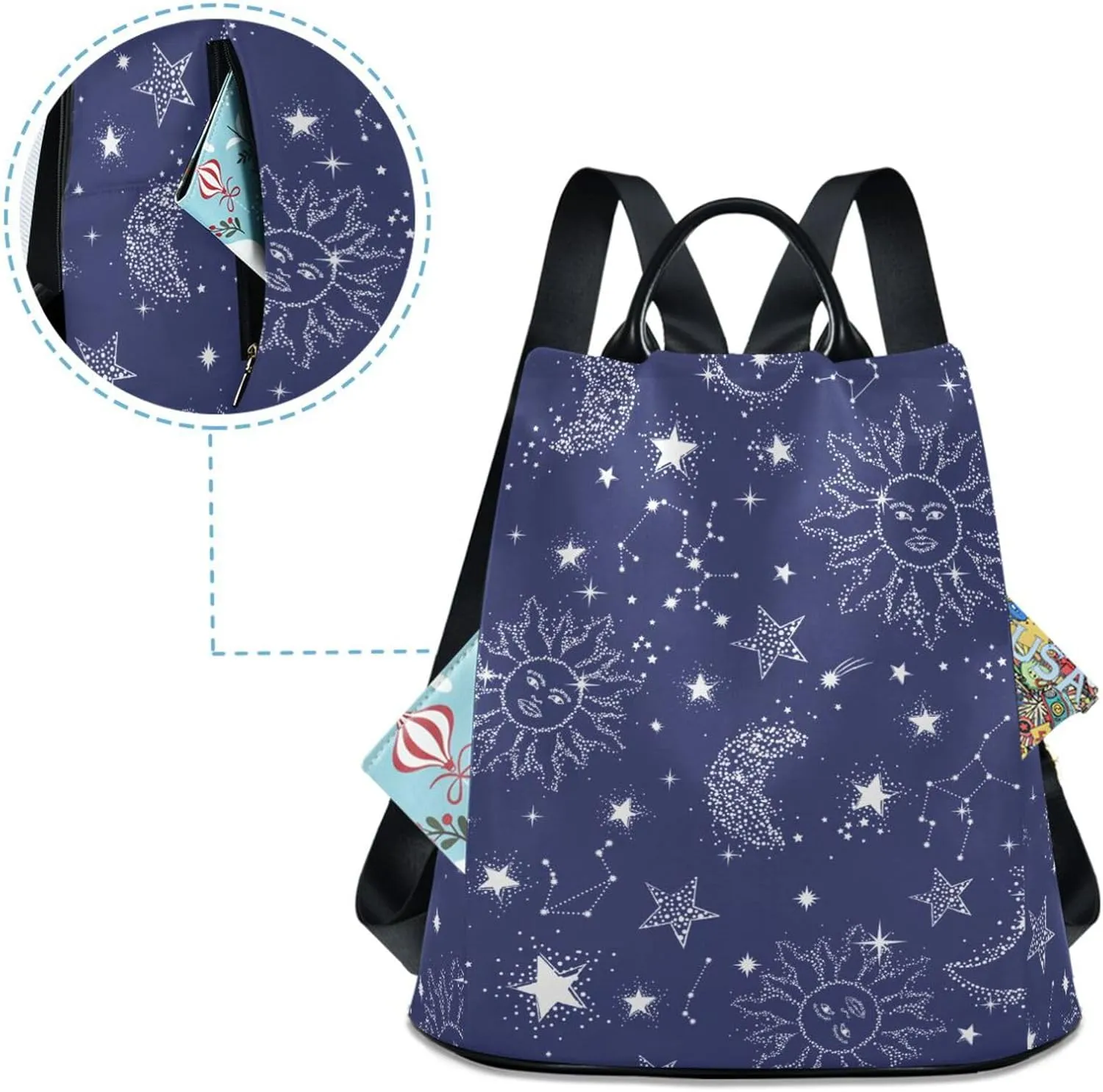 Anti-theft Backpack Purse BackPacks Handbags for Women Travel Rucksack Lightweight Shoulder Bags Starry Sky Pattern 11