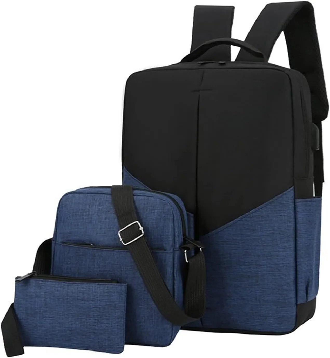 Anti Theft Backpack with Secured Zipper Transparent Practical Large Capacity Zipper Backpacks Carry on Backpack(Blue)