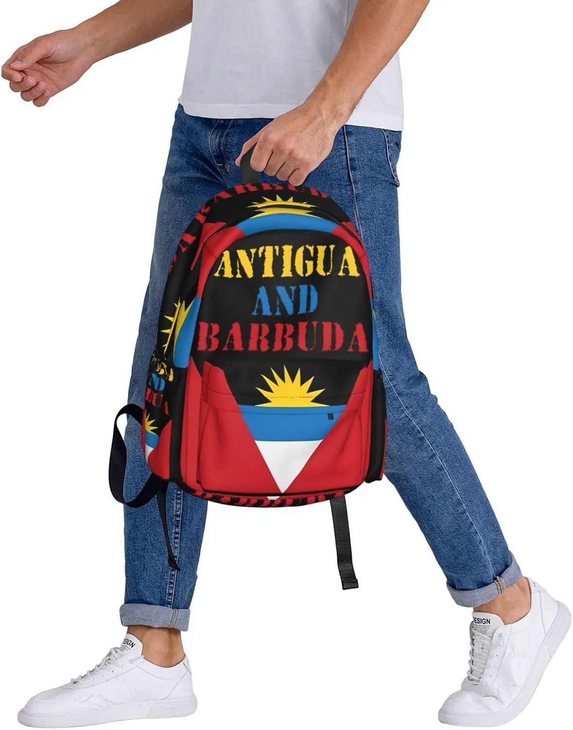 Antigua and Barbuda Flag Laptop Backpack Work Travel Backpacks Business Rucksack Casual Outdoor Daypack with Adjustable Strap Bags for Sports Office Gym Hiking