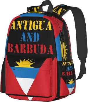 Antigua and Barbuda Flag Laptop Backpack Work Travel Backpacks Business Rucksack Casual Outdoor Daypack with Adjustable Strap Bags for Sports Office Gym Hiking