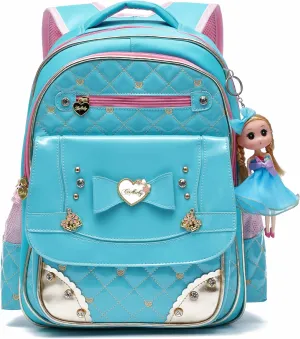 AO ALI VICTORY Backpack for Girls, Waterproof Kids Backpacks School Bag Toddler Bookbags Cute Travel Daypack (Small, A-Blue)