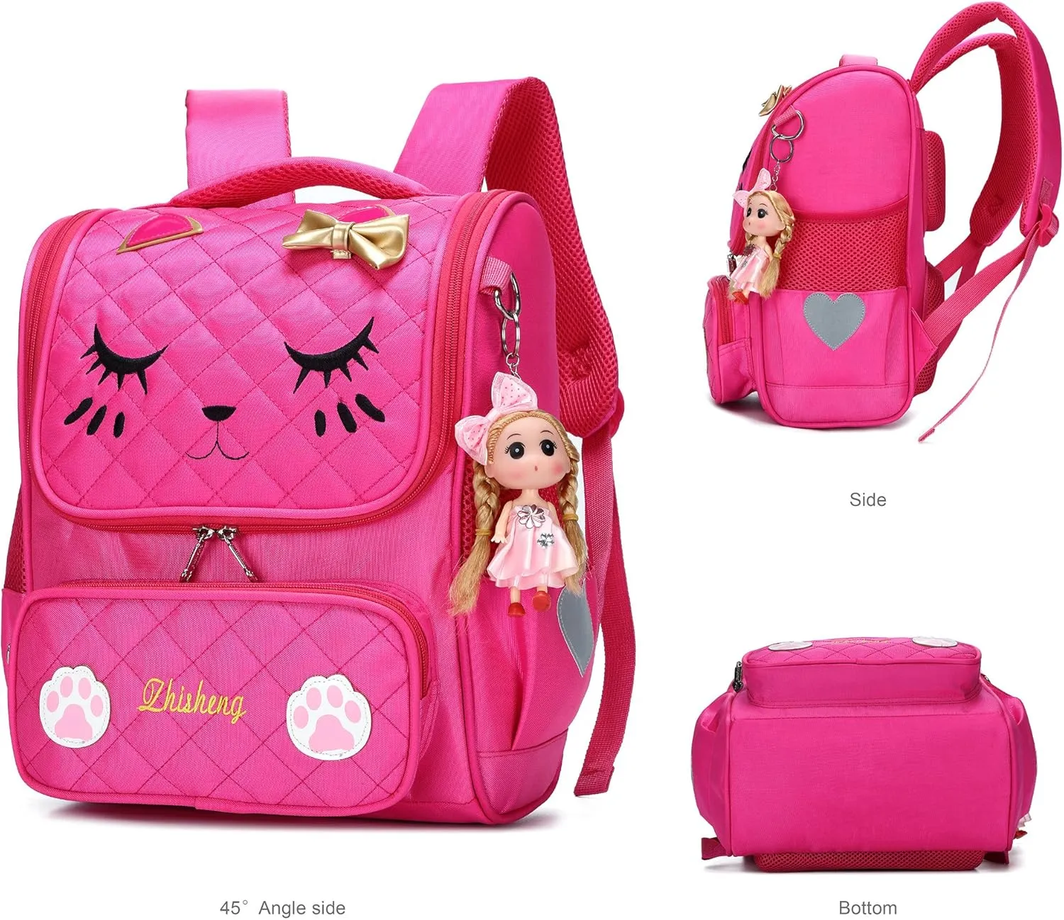 AO ALI VICTORY Girls Backpacks, Waterproof Cute Backpack for Kids Toddler Girl Preschool Bookbags Elementary School Bags