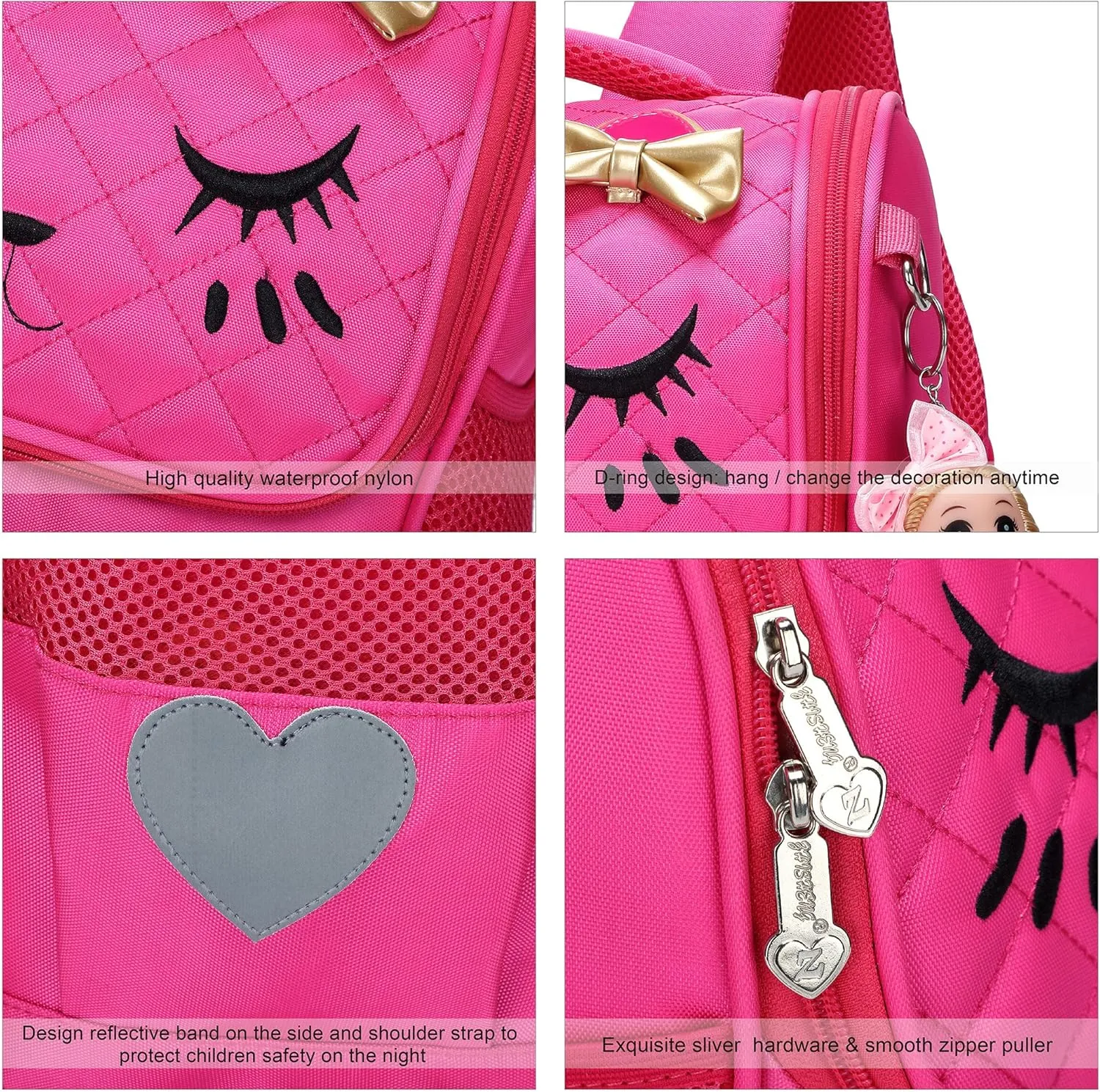 AO ALI VICTORY Girls Backpacks, Waterproof Cute Backpack for Kids Toddler Girl Preschool Bookbags Elementary School Bags