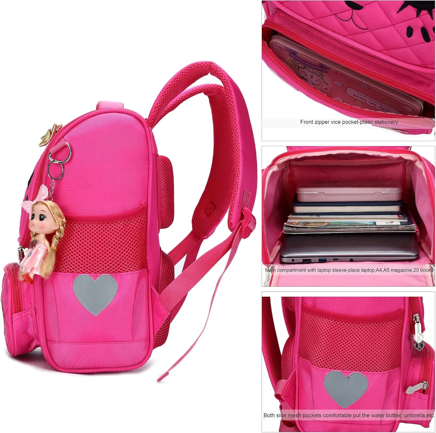 AO ALI VICTORY Girls Backpacks, Waterproof Cute Backpack for Kids Toddler Girl Preschool Bookbags Elementary School Bags