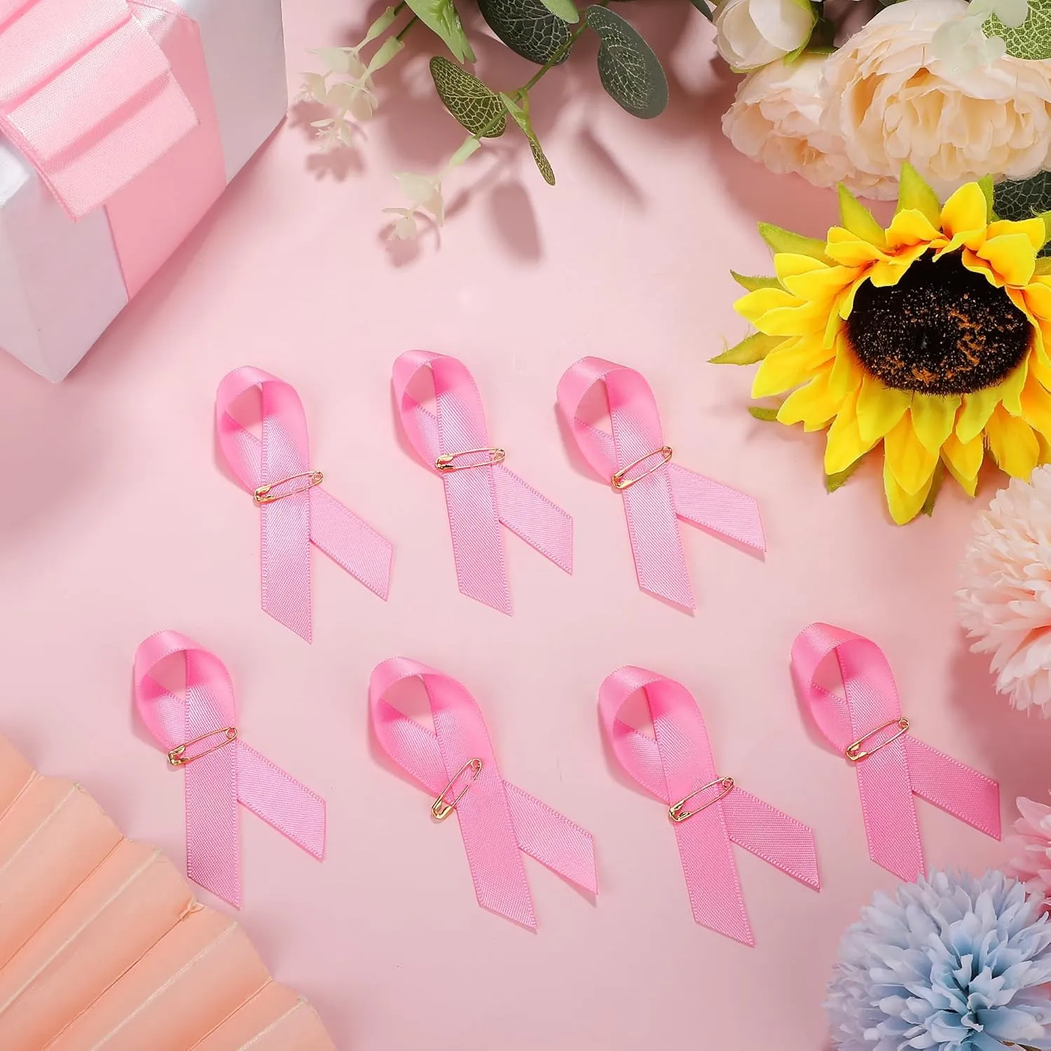 Aodaer Pink Ribbon Pins - 600 Piece Bulk Breast Cancer Awareness Lapel Pins - Hope Ribbon Brooches for Women, Girls, Survivors & Charity Events