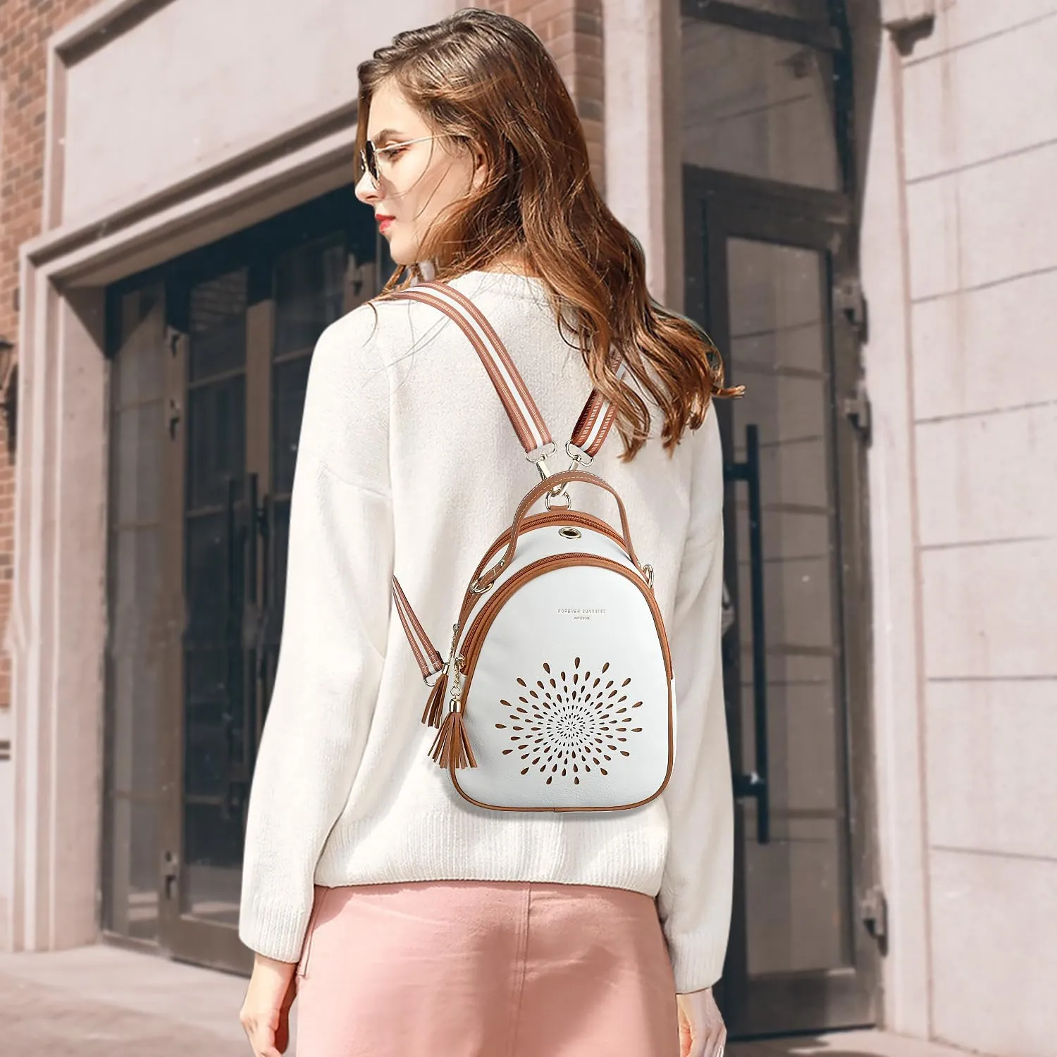 APHISON Small Backpack Purse for Women Cute Mini Backpacks PU Leather Crossbody Shoulder Bags Multifunctional Handbags