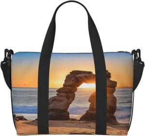 Arches National Park Print Large Travel Duffel Bag Foldable Lightweight Weekender Bags, Carry On Overnight Tote Bags, Gym Duffel Bags Hospital Bags Yoga Bags For Women Men