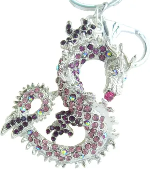 Austrian Crystal Art Style 2.36" Unique Dragon Keychain Pendant K2980