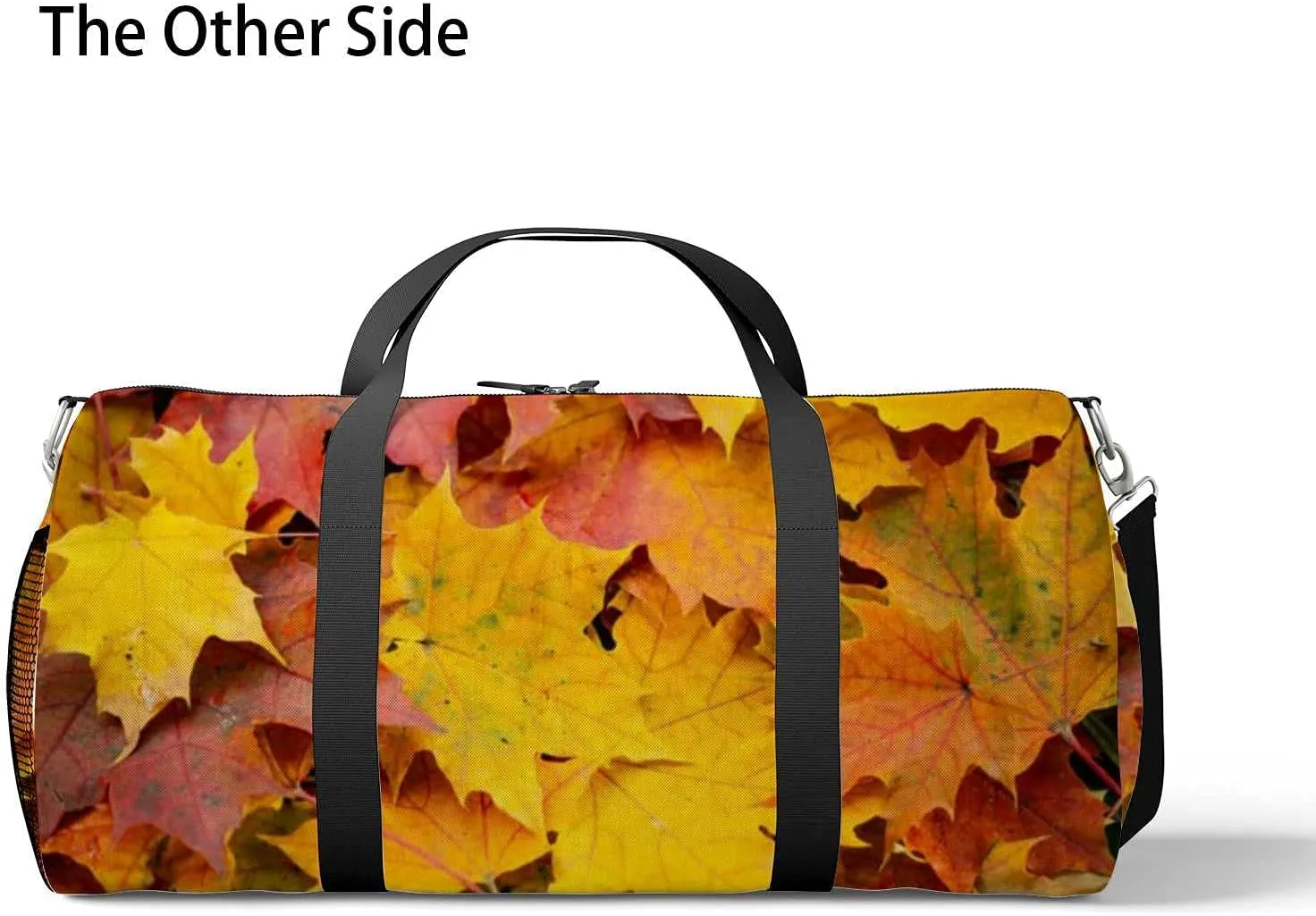 Autumn Leaves Sports Duffel Bag Travel Gym Tote Bags Lightweight Durable Shoulder Strap Waterproof Polyester Outside Mesh Pocket Overnight Trip Duffel Bag for Women Men