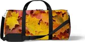Autumn Leaves Sports Duffel Bag Travel Gym Tote Bags Lightweight Durable Shoulder Strap Waterproof Polyester Outside Mesh Pocket Overnight Trip Duffel Bag for Women Men