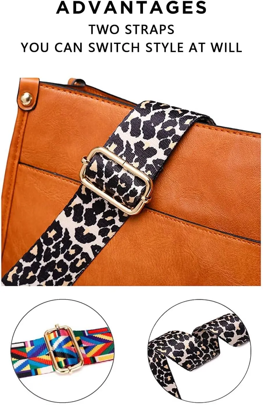 AUYOCO Vegan Leather Crossbody Bags for Women, Crossbody Purse with Guitar Strap Zipped Pockets Handbag Shoulder Bag