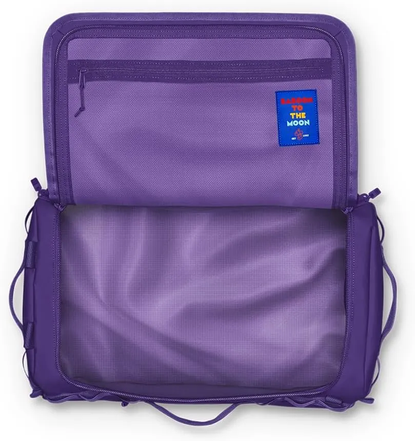 Baboon to the Moon Small Duffle Bag – Small Gym Bag, Travel Duffel Bags for Women and Men, Duffle Bag for Travel, Backpack, Overnight Bag (Purple)