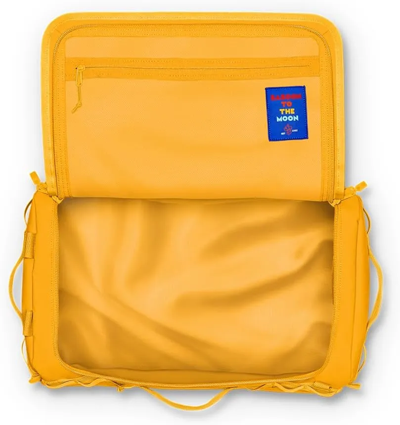 Baboon to the Moon Small Duffle Bag – Small Gym Bag, Travel Duffel Bags for Women and Men, Duffle Bag for Travel, Backpack, Overnight Bag (Yellow)