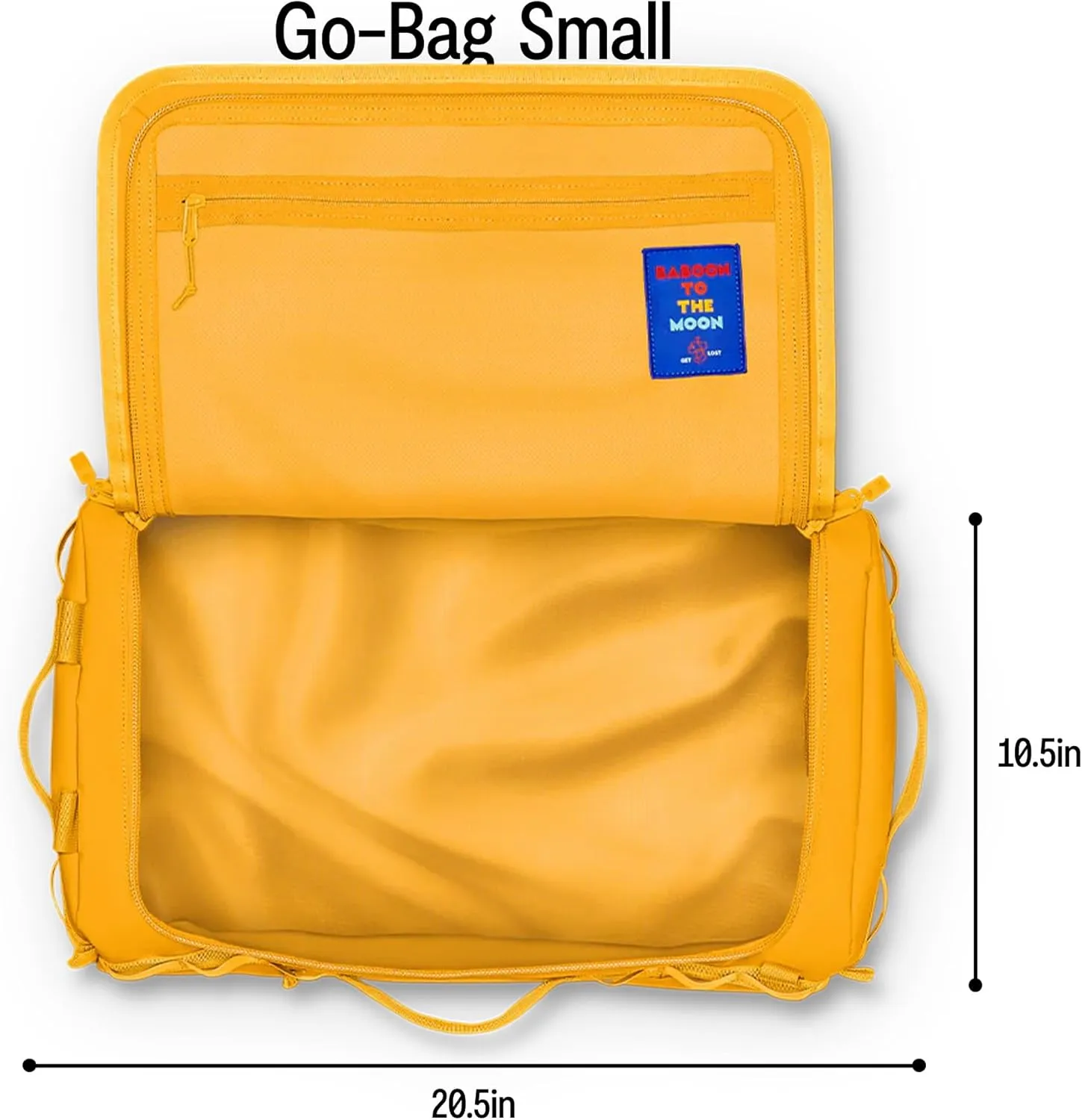 Baboon to the Moon Small Duffle Bag – Small Gym Bag, Travel Duffel Bags for Women and Men, Duffle Bag for Travel, Backpack, Overnight Bag (Yellow)