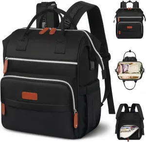 Baby Diaper Bag Backpack, Large Mommy Bag Waterproof Multifunction Baby Boy Bag for Mom Dad With Changing Pad Insulated Pockets Back Opening, Breast Pump Backpacks (Black)