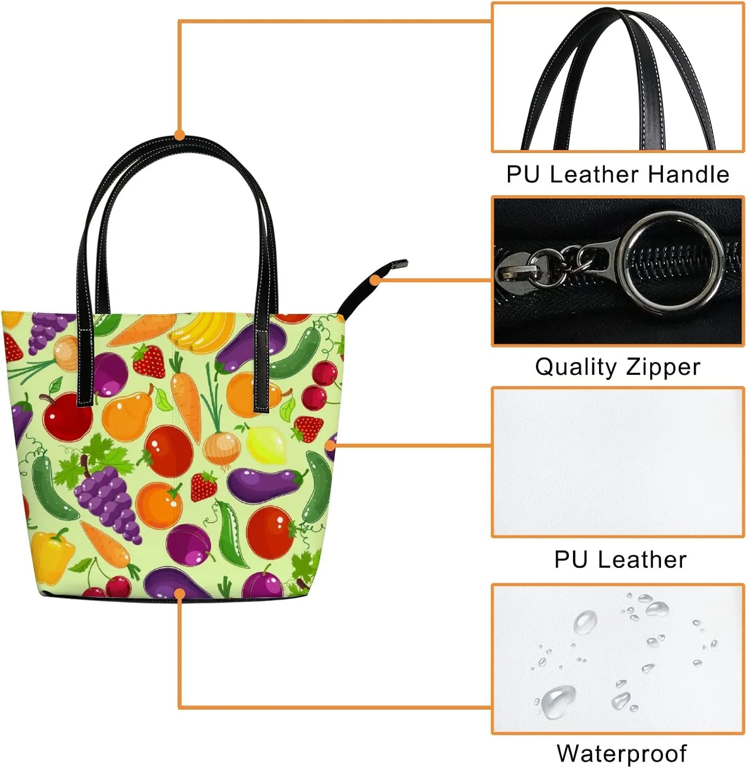Background Tote Bag for Women Leather Handbags Women's Crossbody Handbags