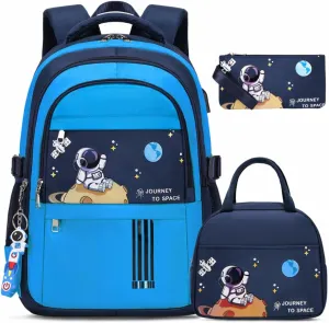 Backpack for Boys - Boy Backpack Schoolbag for Boys Kids Teens Girls Elementary Middle School Bags, Waterproof Lightweight Kids Bookbag Backpacks Casual Daypack with Lunch Bag Set