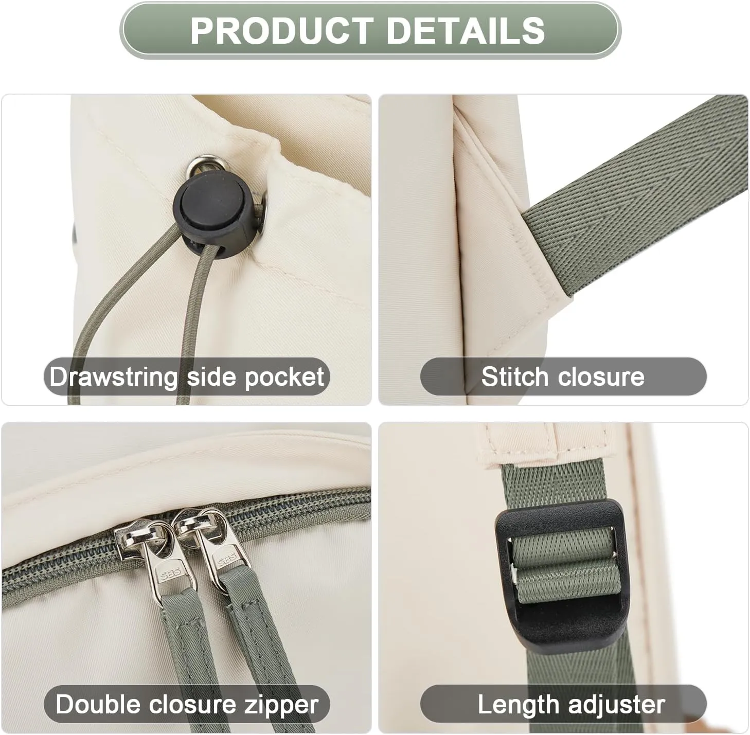 Backpack Lightweight bag Waterproof college backpack for cute Aesthetic backpack Casual Daypack for Men Women(Beige Green)