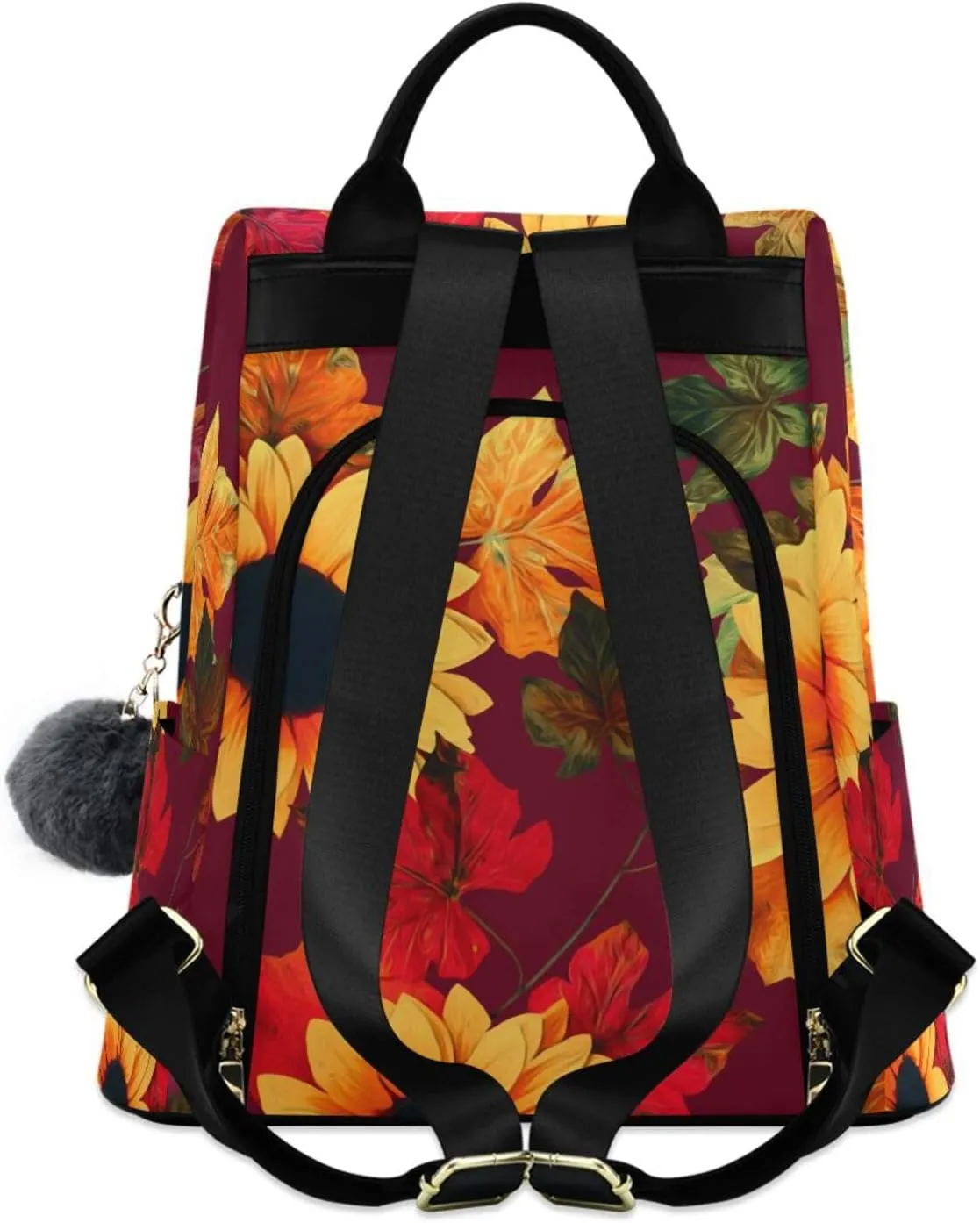 Backpack Purse for Women Anti Theft Fashion Daypack Polyester Travel Bag Crossbody Shoulder Bag Sunflower 13.4 X 5.9 X 15in Pattern 10
