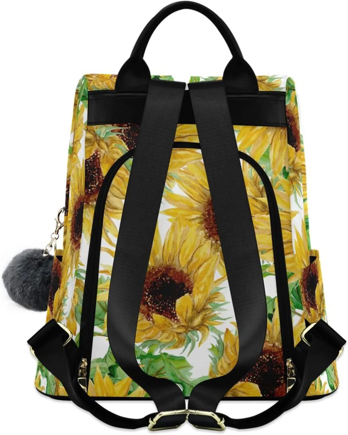 Backpack Purse for Women Anti Theft Fashion Daypack Polyester Travel Bag Crossbody Shoulder Bag Sunflower 13.4 X 5.9 X 15in Pattern 3