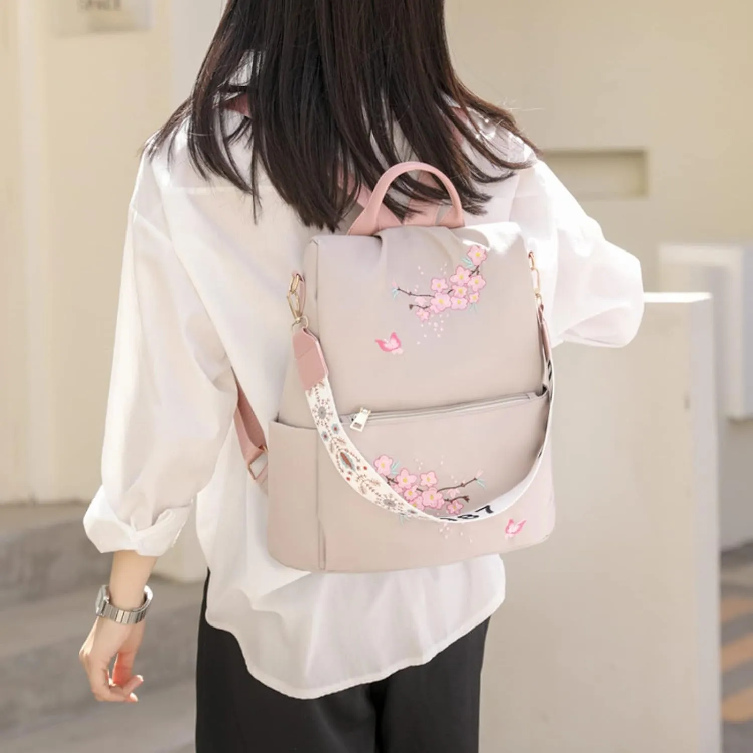 Backpack Purse for Women Medium Size Transparent Practical Large Capacity Zipper Backpacks Mini Purses for Women