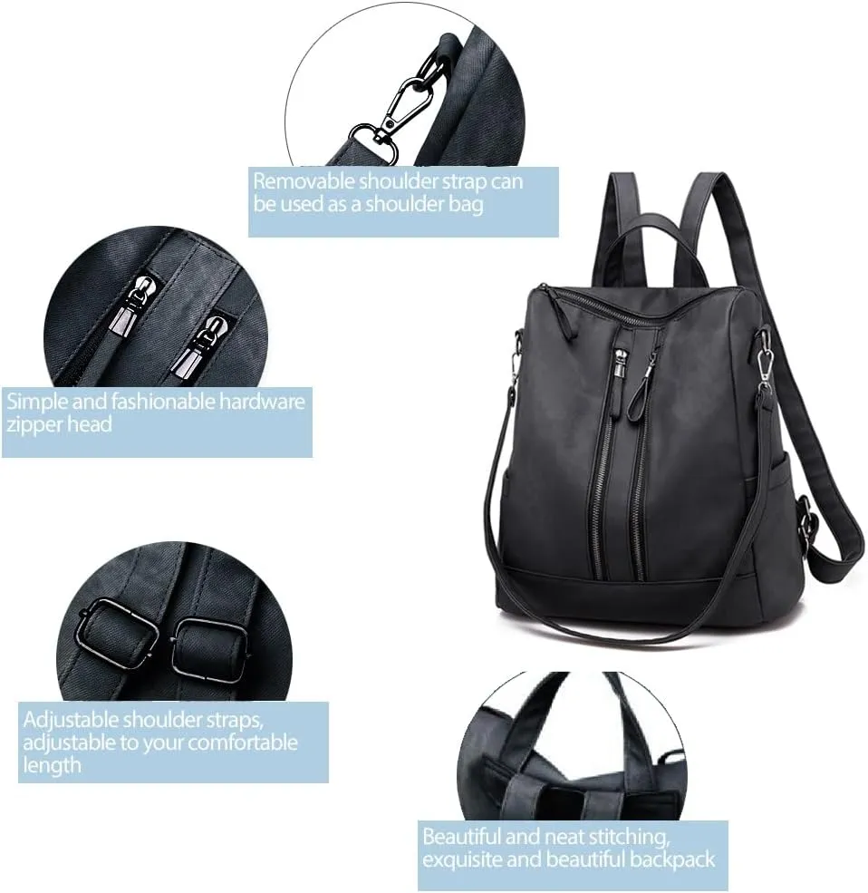 Backpack Purse for Women, Women Backpack Purse Small Leather Waterproof Anti-theft Shoulder Bags Handbags Ladies