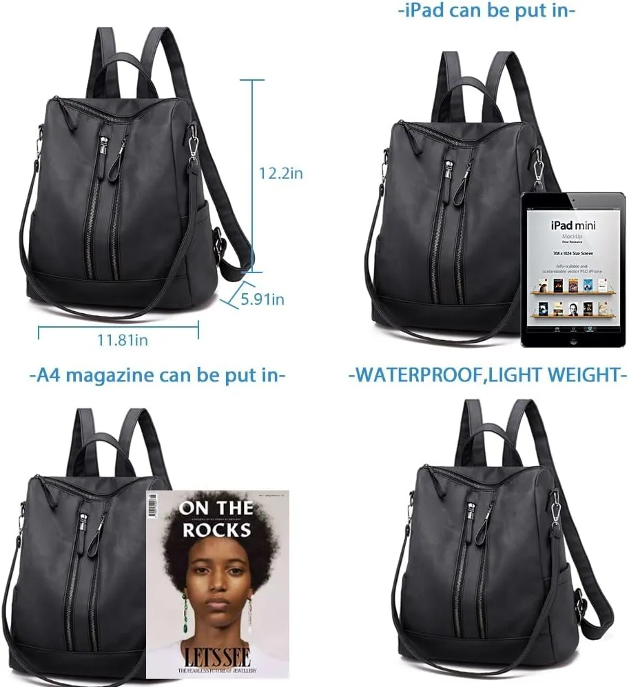 Backpack Purse for Women, Women Backpack Purse Small Leather Waterproof Anti-theft Shoulder Bags Handbags Ladies