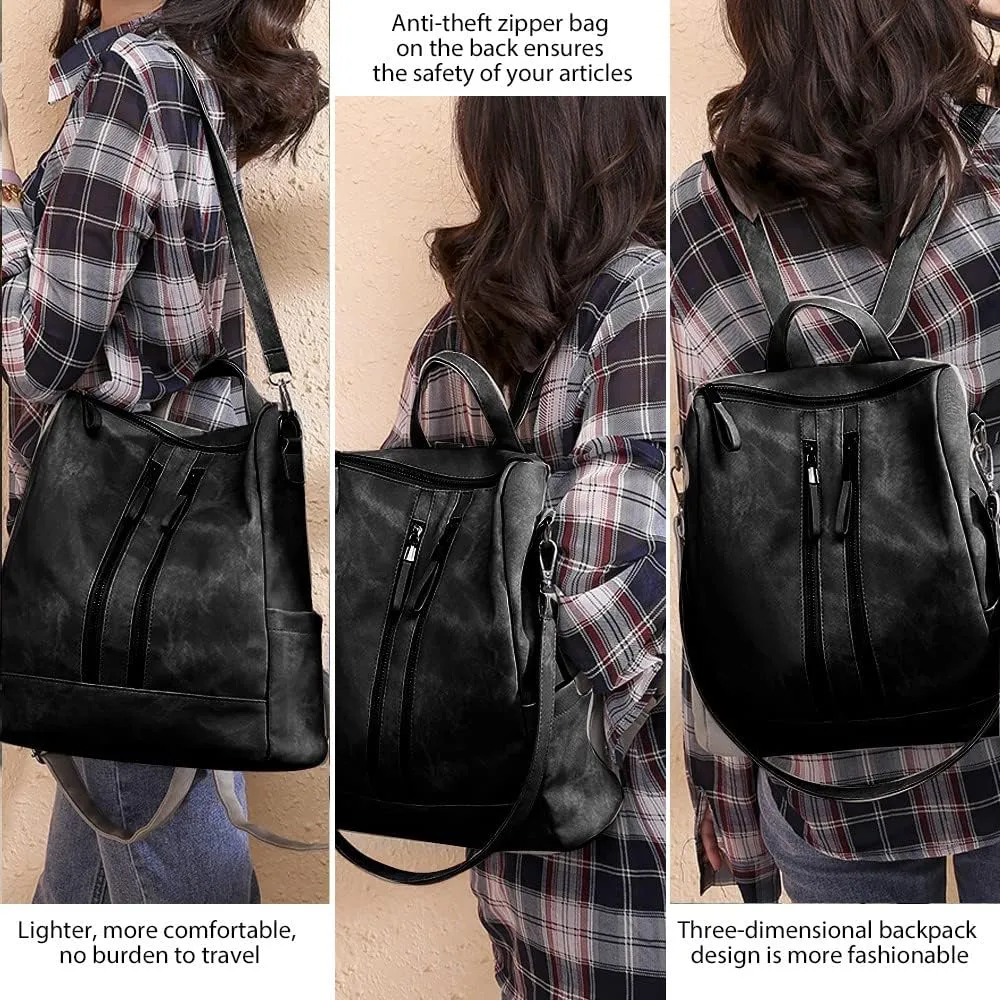 Backpack Purse for Women, Women Backpack Purse Small Leather Waterproof Anti-theft Shoulder Bags Handbags Ladies