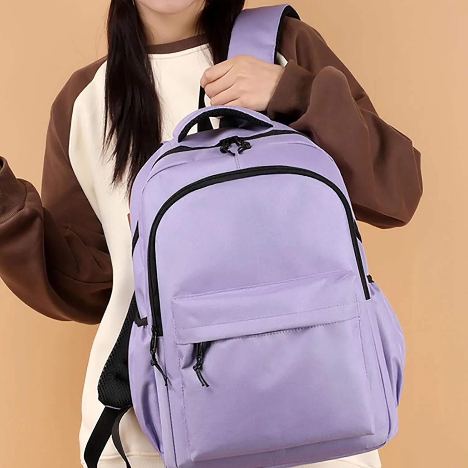 Backpack Purses for Women Lightweight Small Casual Daily Travel Backpacks Fashion Soft Leather Outdoor Backpack(Purple)