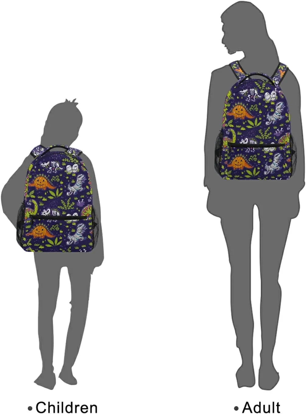 Backpack Travel Halloween Dinosaurs School Bookbags Shoulder Laptop Daypack College Bag for Womens Mens Boys Girls