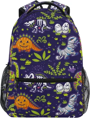Backpack Travel Halloween Dinosaurs School Bookbags Shoulder Laptop Daypack College Bag for Womens Mens Boys Girls