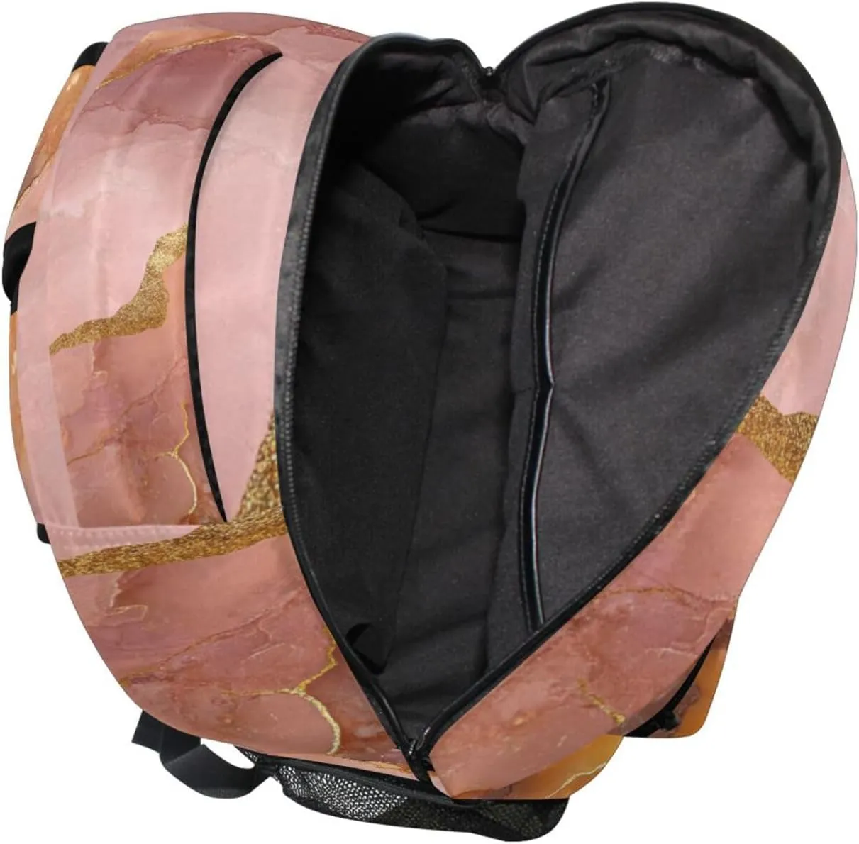 Backpacks for Men Women Waterproof Diaper Bag Backpack with Chest Strap for Travel Trip Marble Terracotta Blush