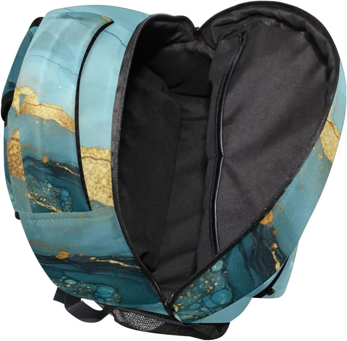 Backpacks for Teacher Nurse Waterproof Sports Backpack with Chest Strap for College Work Marble Grey Turquoise