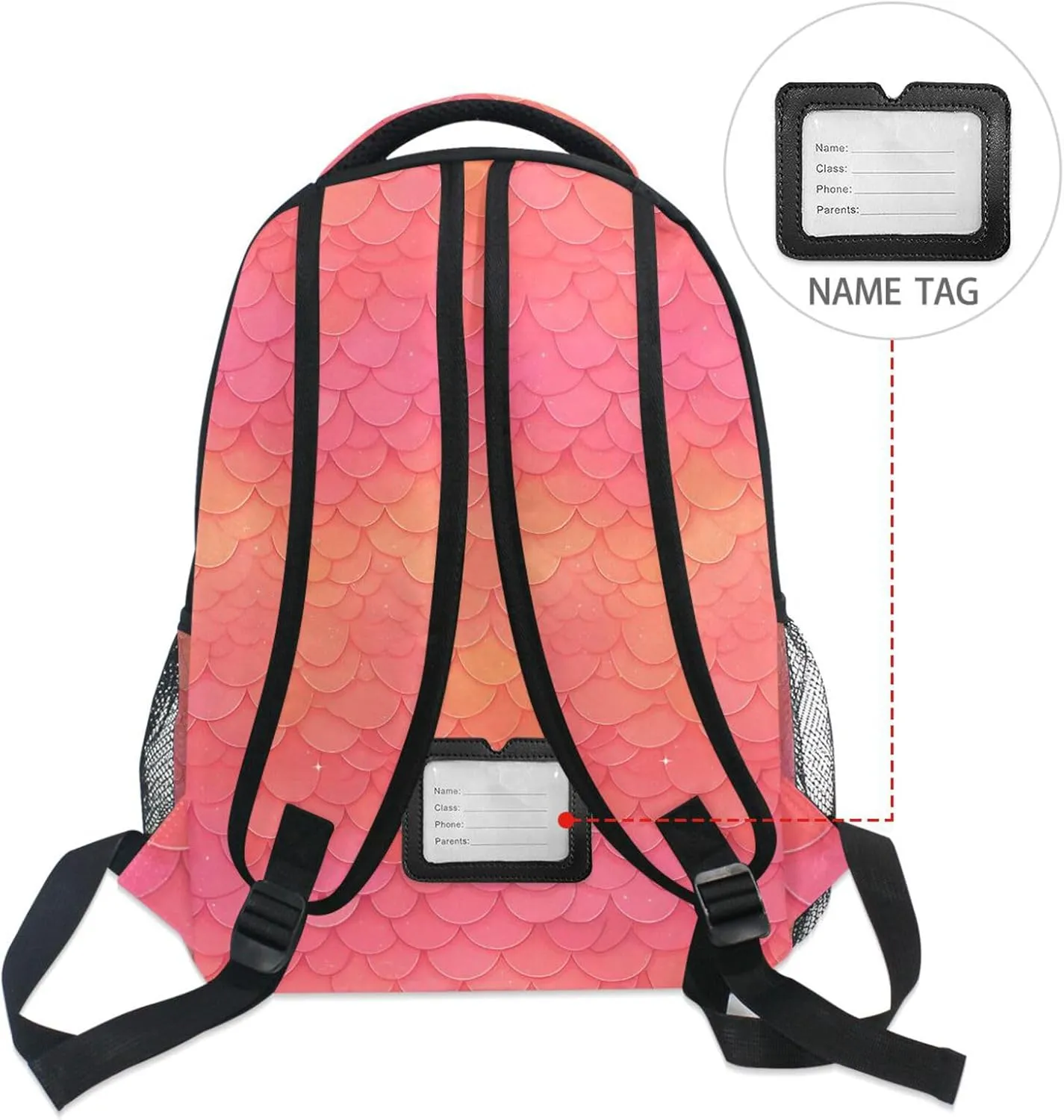 Backpacks for Teenager Waterproof Diaper Bag Backpack with Chest Strap for Business Work College Travel Trip Hotpink Scales Shimmering