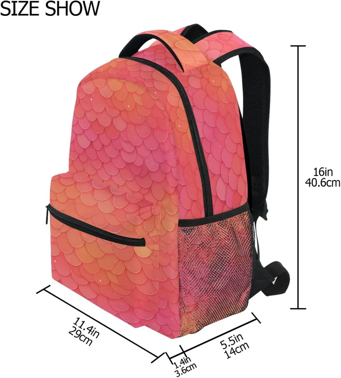 Backpacks for Teenager Waterproof Diaper Bag Backpack with Chest Strap for Business Work College Travel Trip Hotpink Scales Shimmering