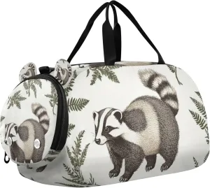 Badger and Ferns Duffle Bag for Toddler Girls Boys, Gym Sports Bag with Shoe Compartments, Kids Travel Overnight Weekender Shoulder Bag