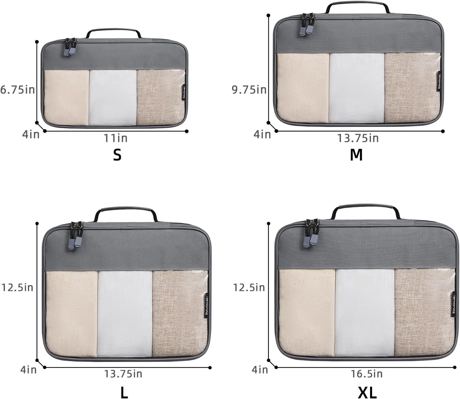 BAGAIL Clear Packing Cubes Packing Organizer for Travel Accessories Luggage suitcase