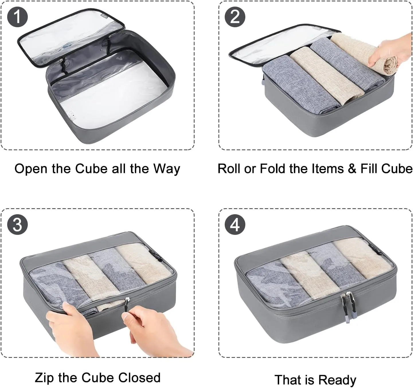 BAGAIL Clear Packing Cubes Packing Organizer for Travel Accessories Luggage suitcase