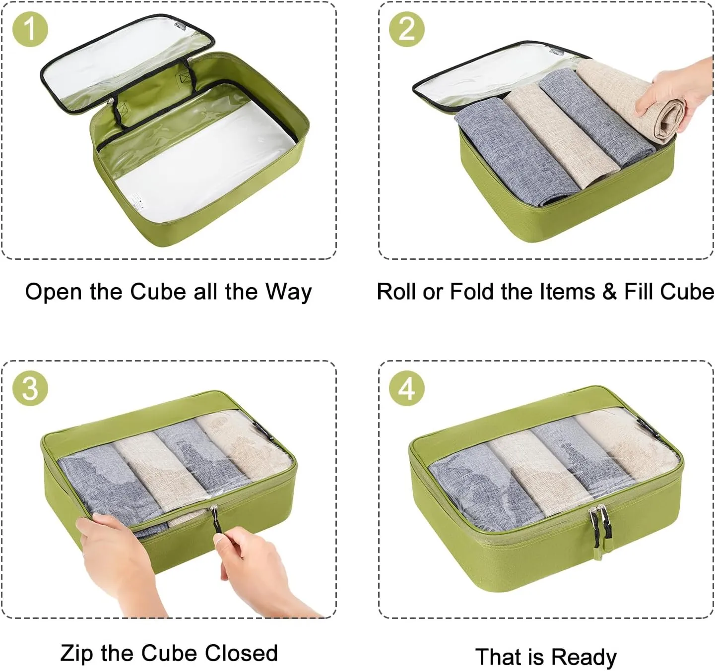 BAGAIL Clear Packing Cubes Packing Organizer for Travel Accessories Luggage suitcase