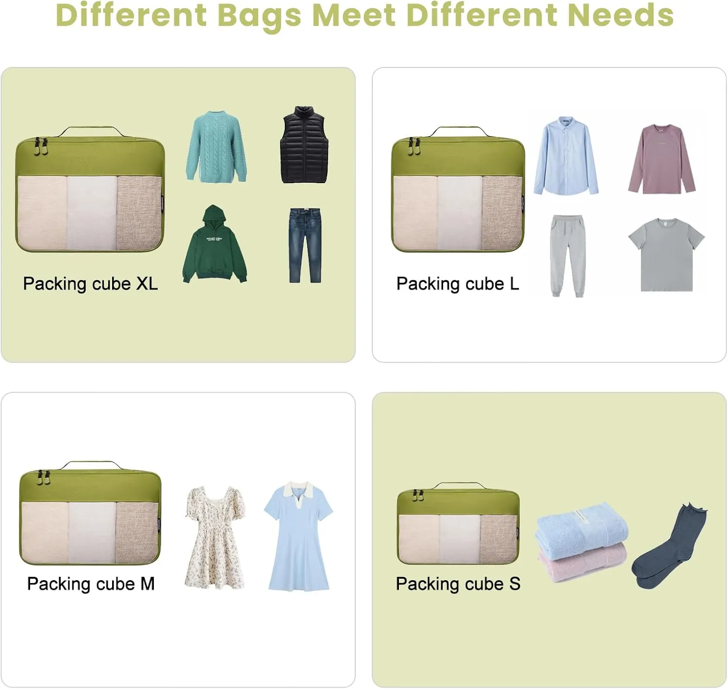 BAGAIL Clear Packing Cubes Packing Organizer for Travel Accessories Luggage suitcase