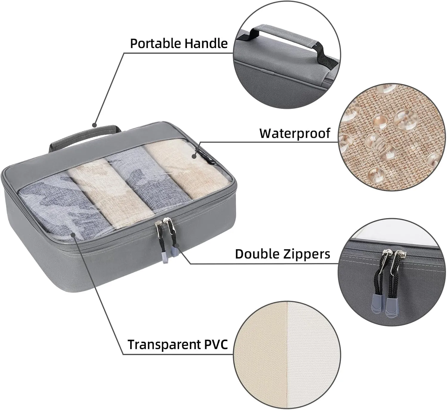 BAGAIL Clear Packing Cubes Packing Organizer for Travel Accessories Luggage suitcase