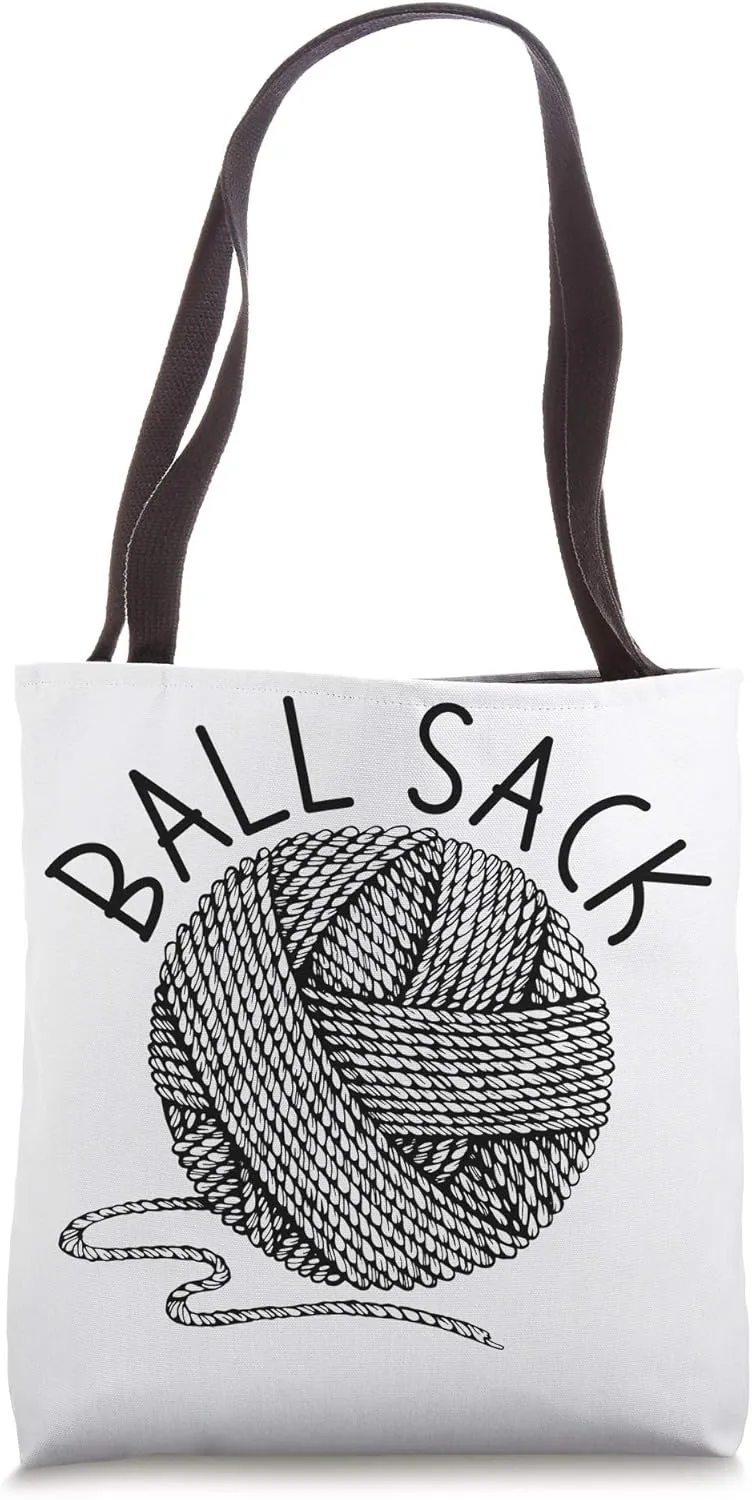 Ball Sack - Funny Knitting or Crocheting Tote Bag