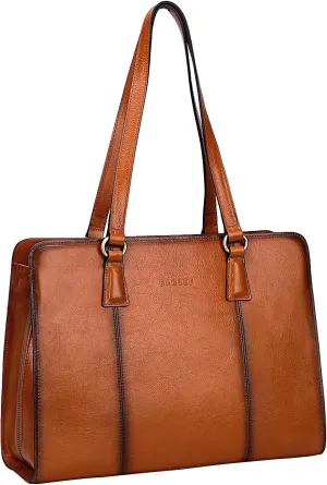 Banuce Vintage Full Grain Italian Leather Briefcase for Women Stylish Leather Purses and Handbags Tote Shoulder Bag
