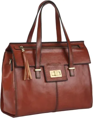 Banuce Vintage Genuine Full Grain Italian Leather Purses for Women Handbags Stylish Ladies Satchel Bag Brown