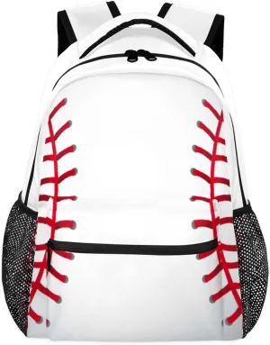 Baseball Backpacks for Girls Kids Boys, Sports Ball Print Casual Lightweight School Bags Laptop Backpack Student College Bookbag Travel Hiking Daypack