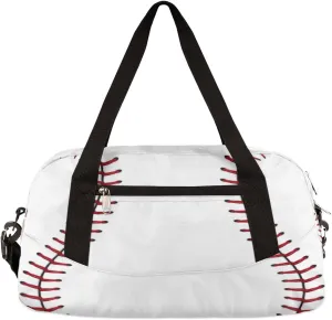 Baseball Lace Sport Ball Kids Duffel Bag for Girls Boys Sport Gym Bag Small Overnight Weekender Tote Bag Teen Dance Bag for Traveling Gymnastic