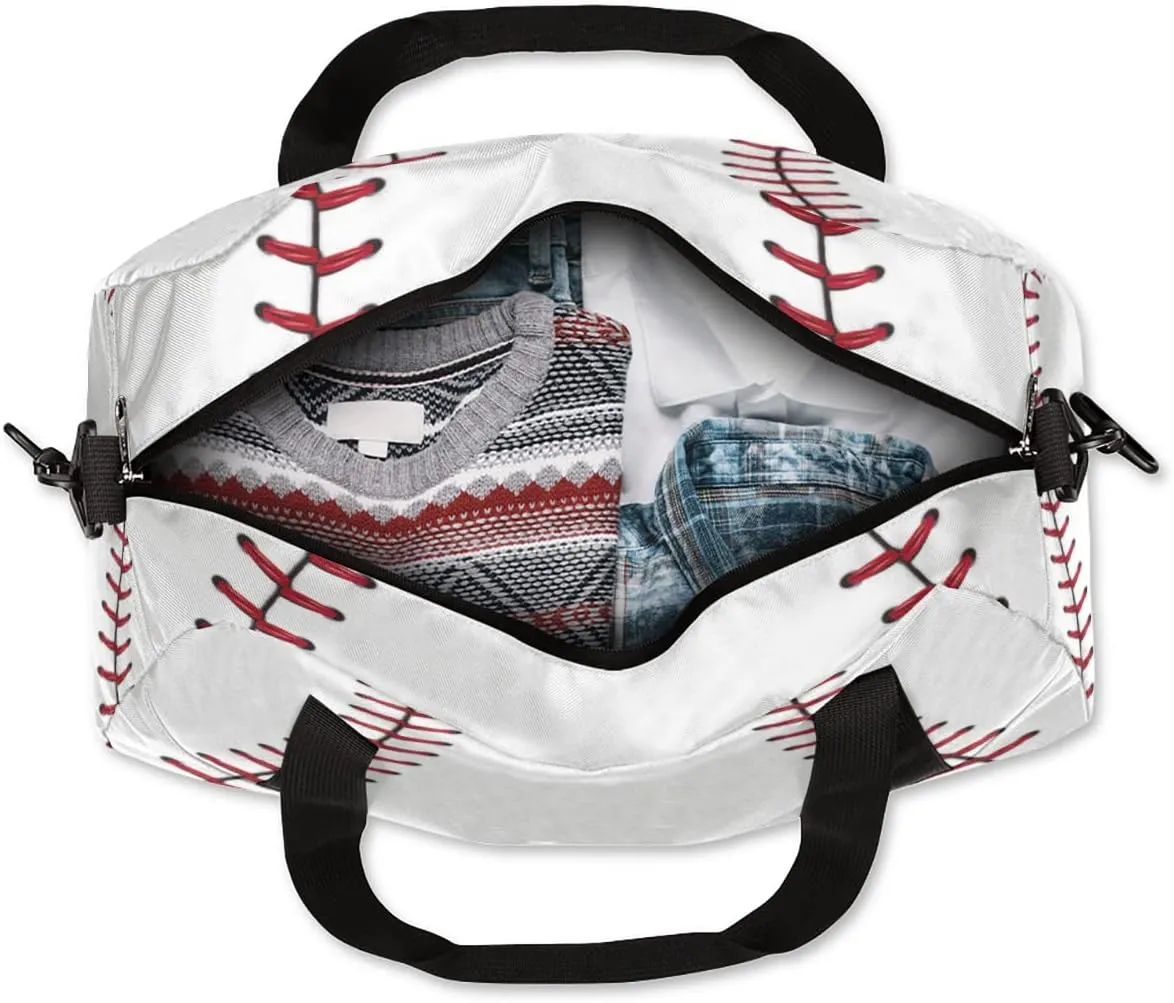 Baseball Lace Sport Ball Kids Duffel Bag for Girls Boys Sport Gym Bag Small Overnight Weekender Tote Bag Teen Dance Bag for Traveling Gymnastic